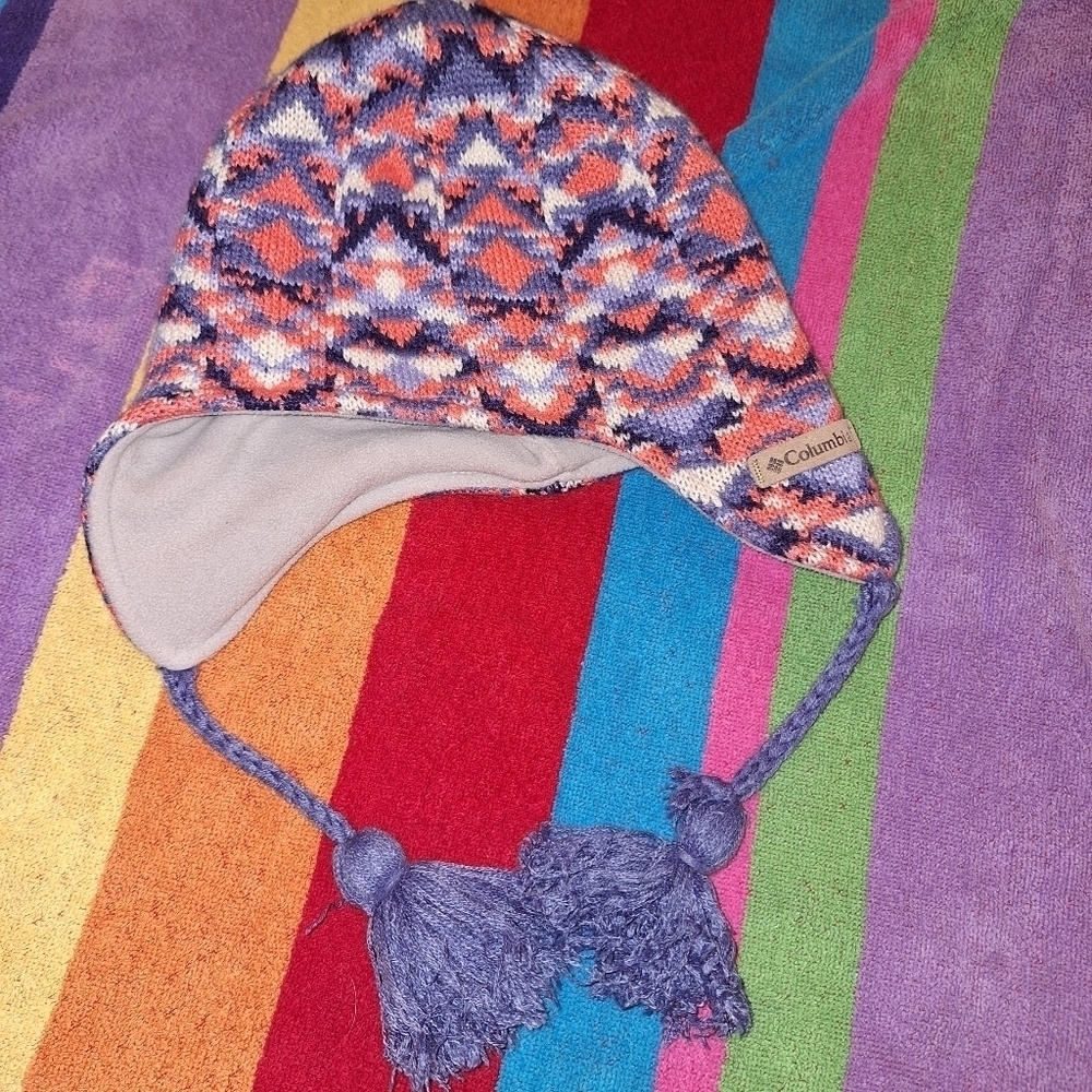 Columbia Pink Blue Stocking Cap One Size